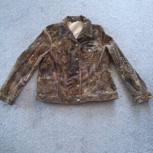 BOHO PAISLEY TAN BROWN CORDUROY JACKET